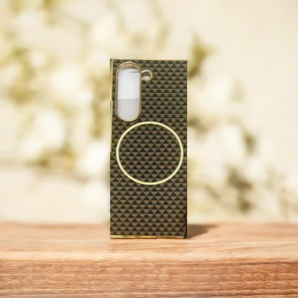 Fine Circle Carbon Fiber Pattern Magnetic Protection Case