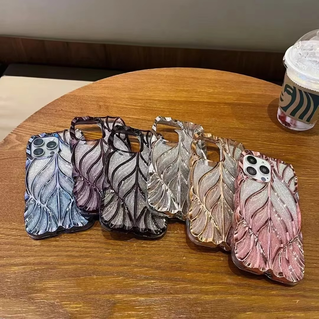 iPhone 15 Series Luxury Electroplated Leaf Case