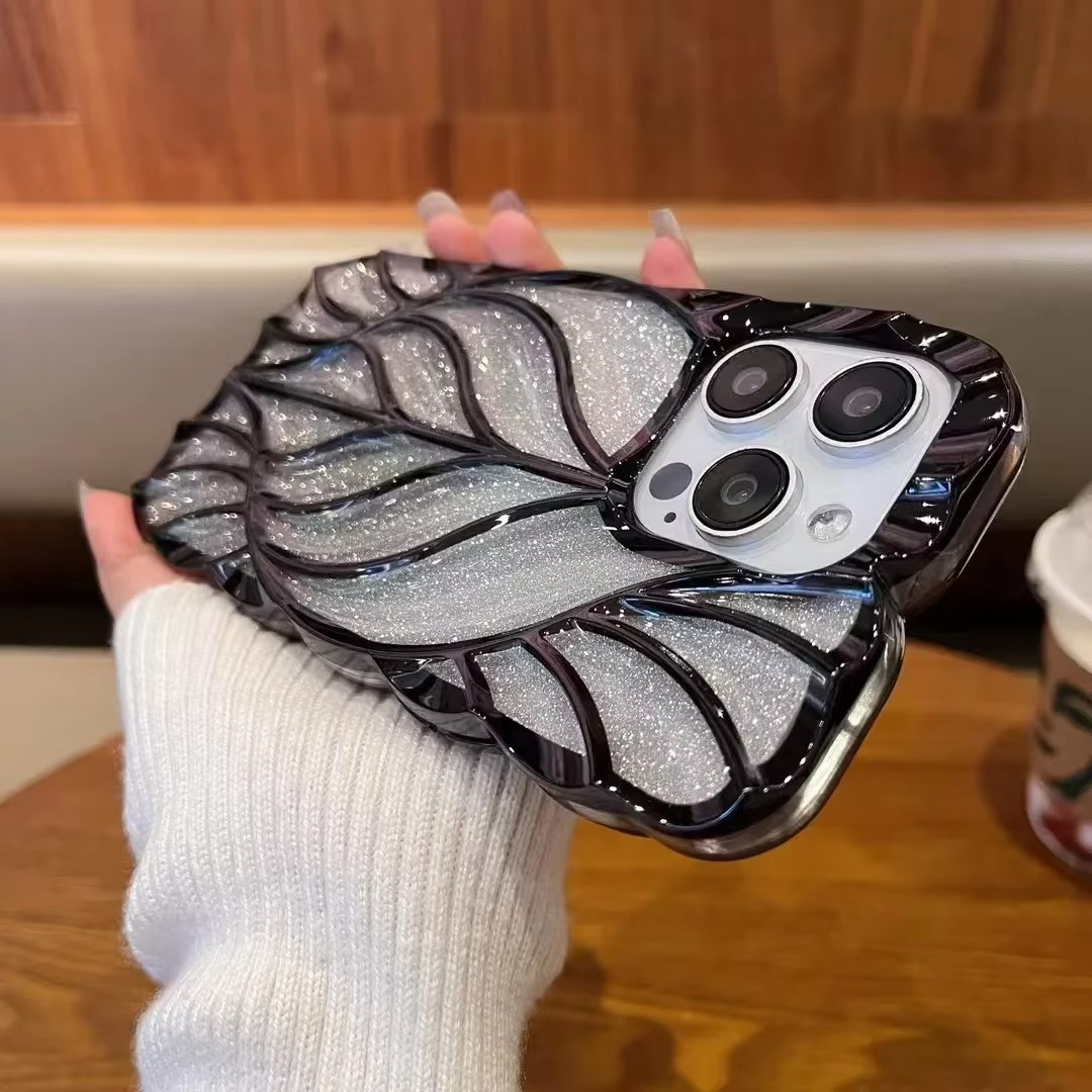 iPhone 15 Series Luxury Electroplated Leaf Case