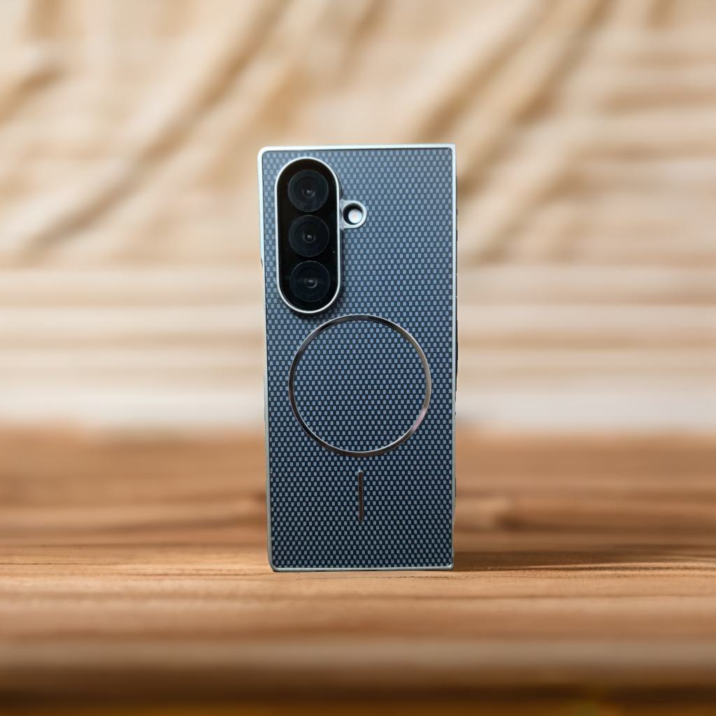 Fine Circle Carbon Fiber Pattern Magnetic Protection Case