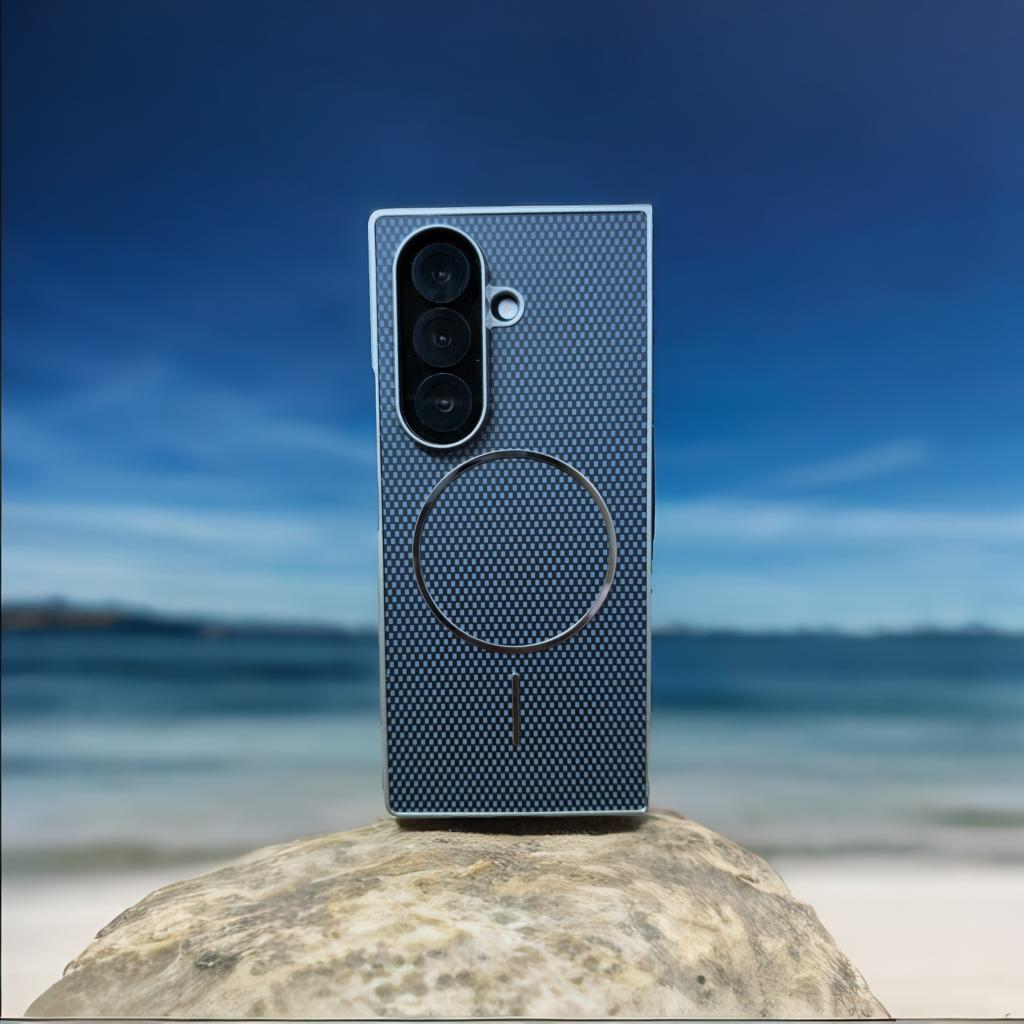 Fine Circle Carbon Fiber Pattern Magnetic Protection Case