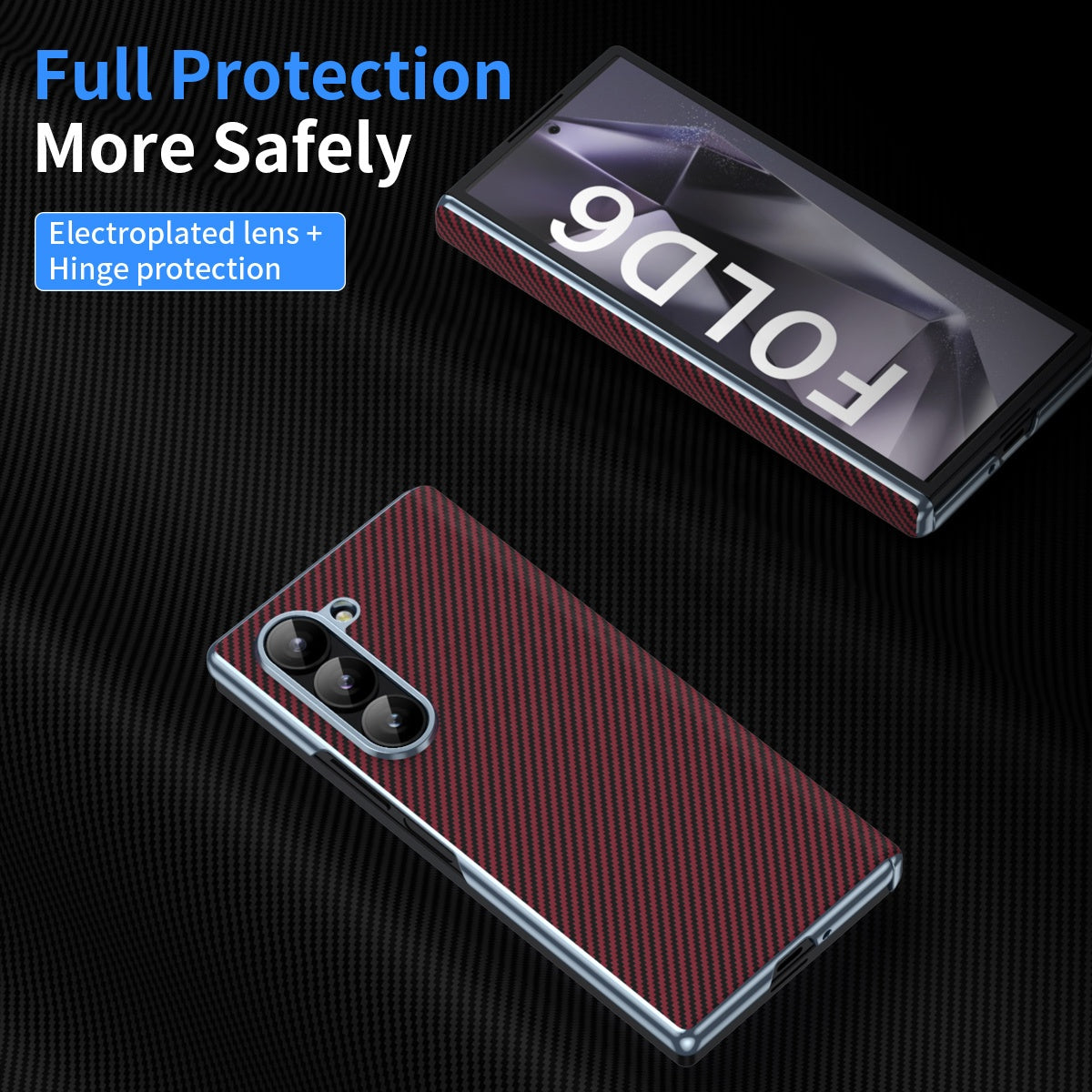Carbon Fibre Thin Amarid Fiber Texture Electroplating Case