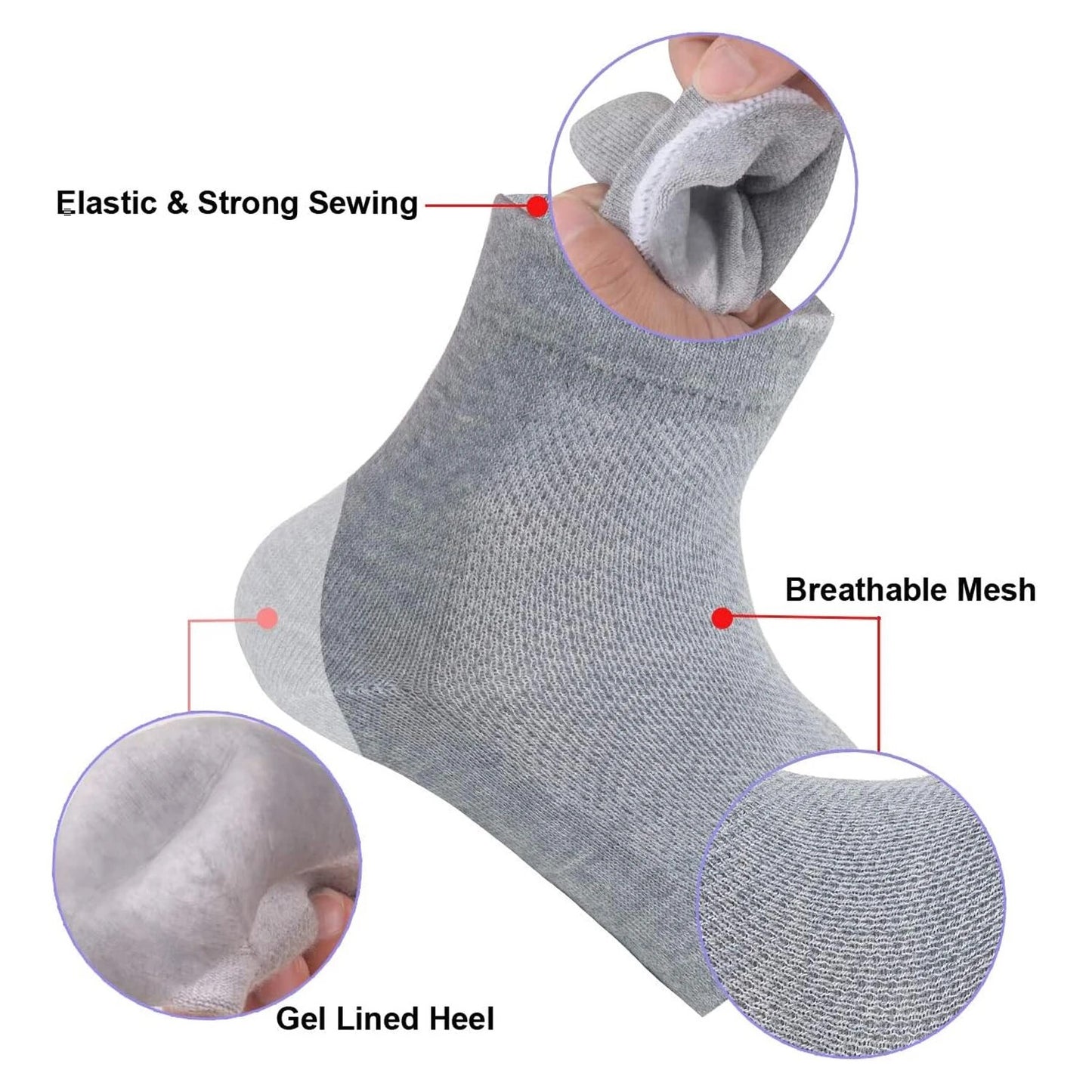 Heel Pain Relief Silicone Gel Heel Socks