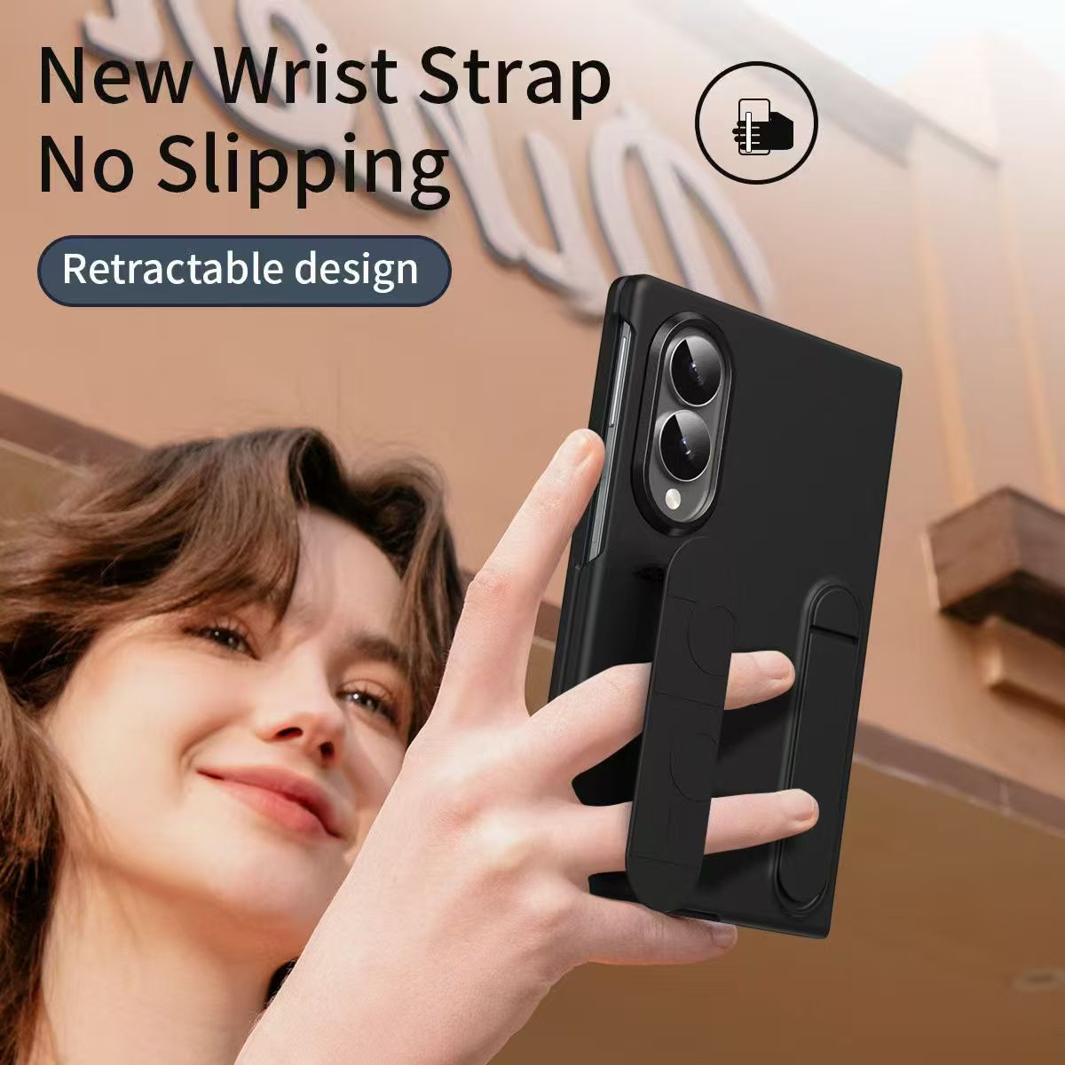 Galaxy Z Fold 8 Hinge Elastic Wristband Stand 360 Full Protection Case