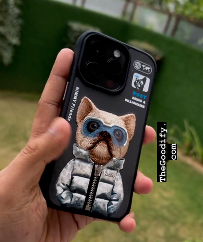 iPhone 15 Series Nimmy 3D Cool & Cute Embroidery Case Cover