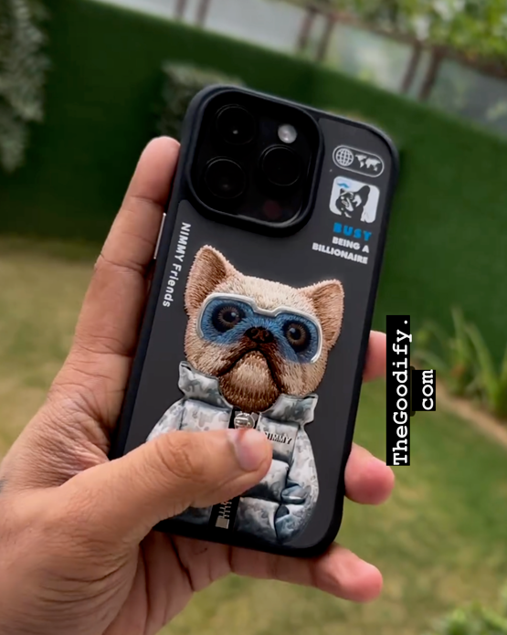 iPhone 15 Series Nimmy 3D Cool & Cute Embroidery Case Cover