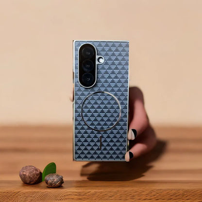 Fine Circle Carbon Fiber Pattern Magnetic Protection Case