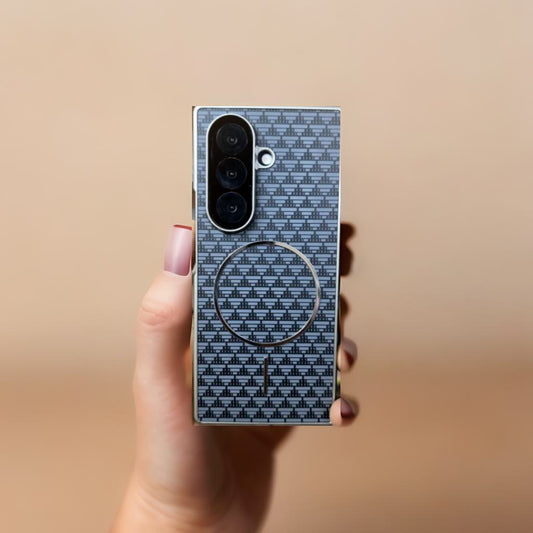Fine Circle Carbon Fiber Pattern Magnetic Protection Case