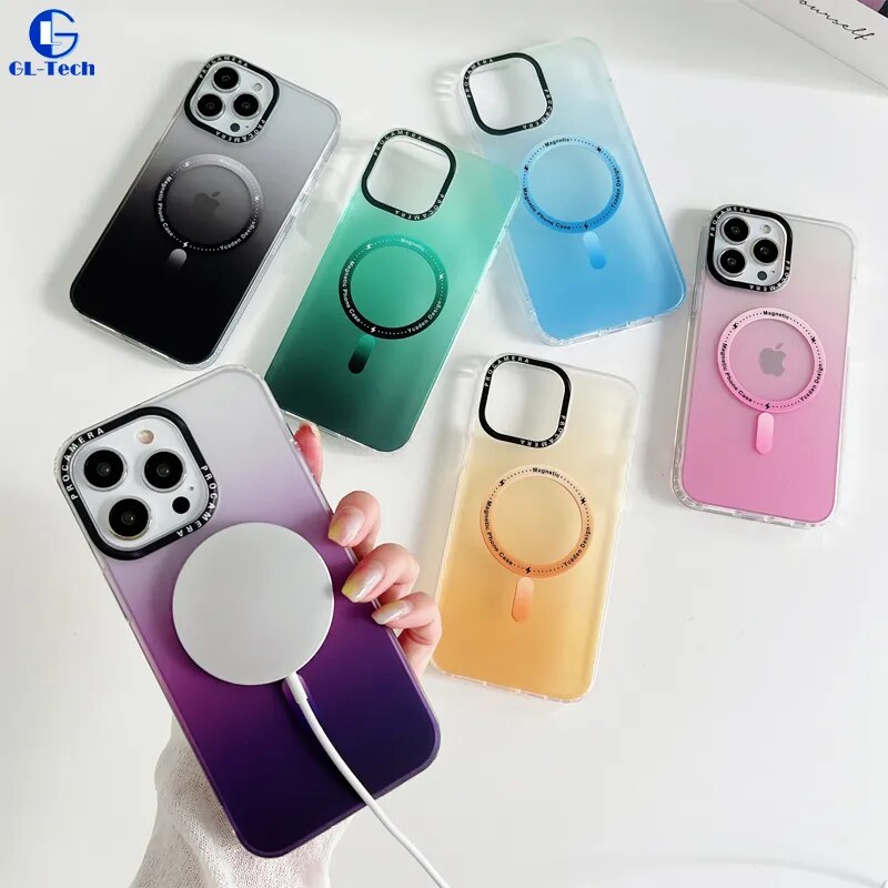 Luxury Gradient Matte Transparent Shockproof Case