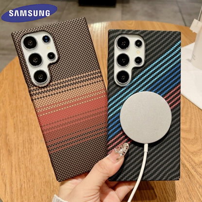 Ultra Thin Carbon Fibre Pattern Metal Lens Hard Case