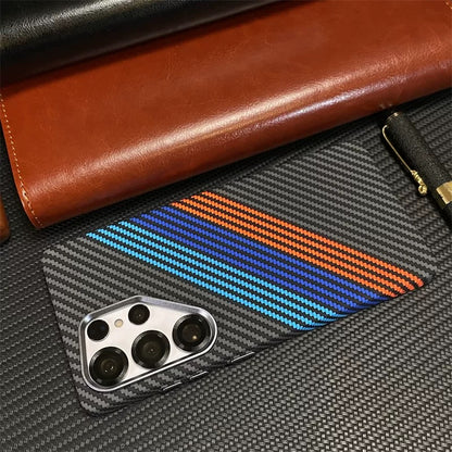 Ultra Thin Carbon Fibre Pattern Metal Lens Hard Case