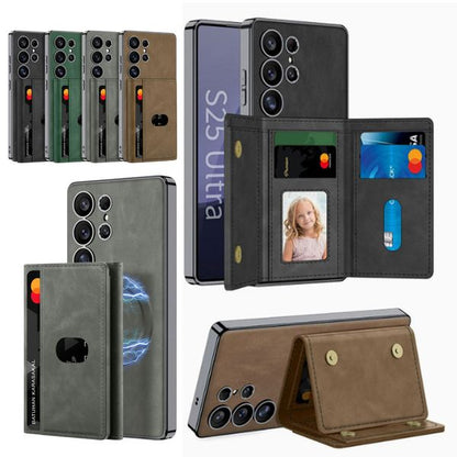 Galaxy S25 Ultra Magnetic Detachable Card Wallet Leather Case