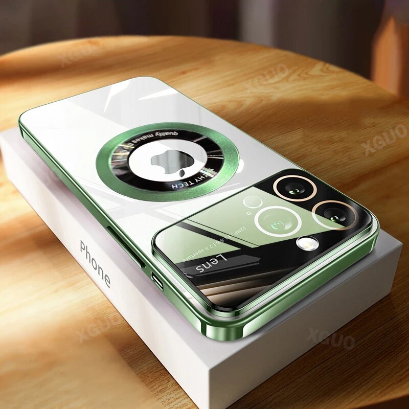 iPhone 15 Series Luxury Lens Ring Bracket Circle Case