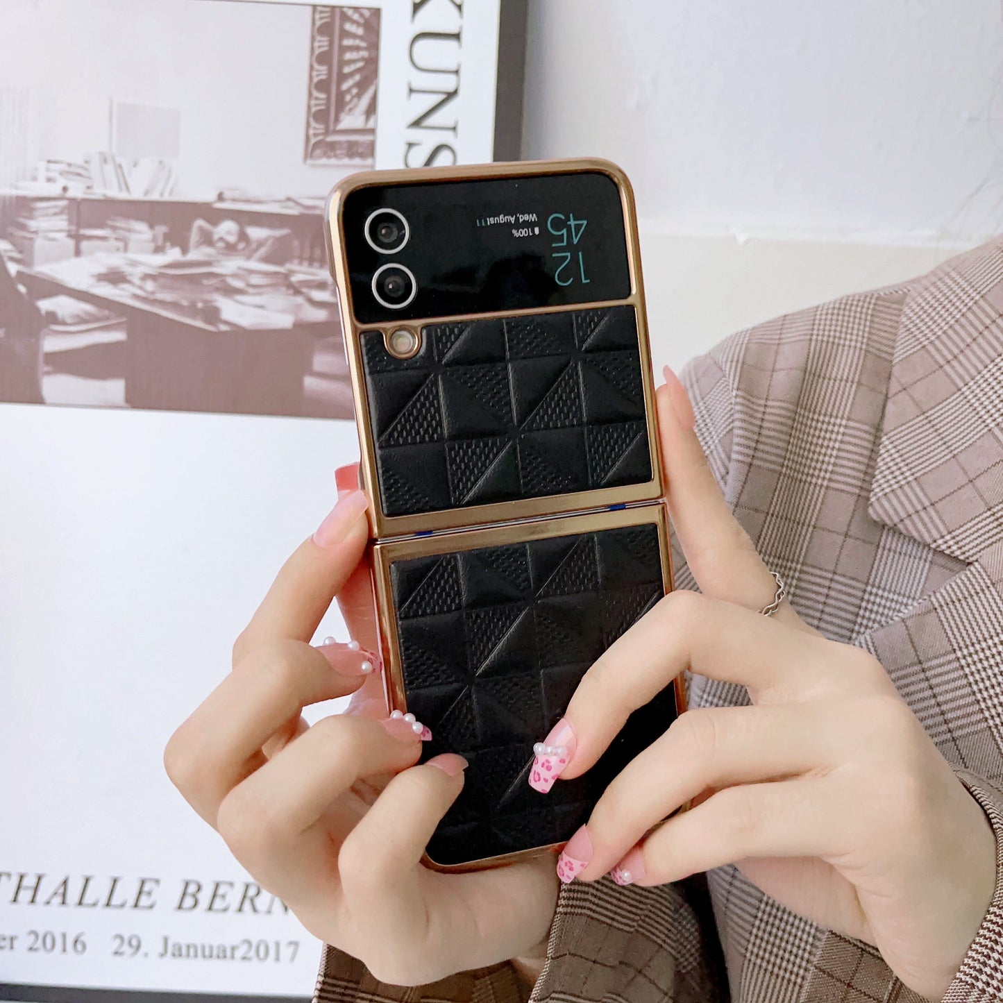 Luxury Leather Shockproof Hard Plating Case