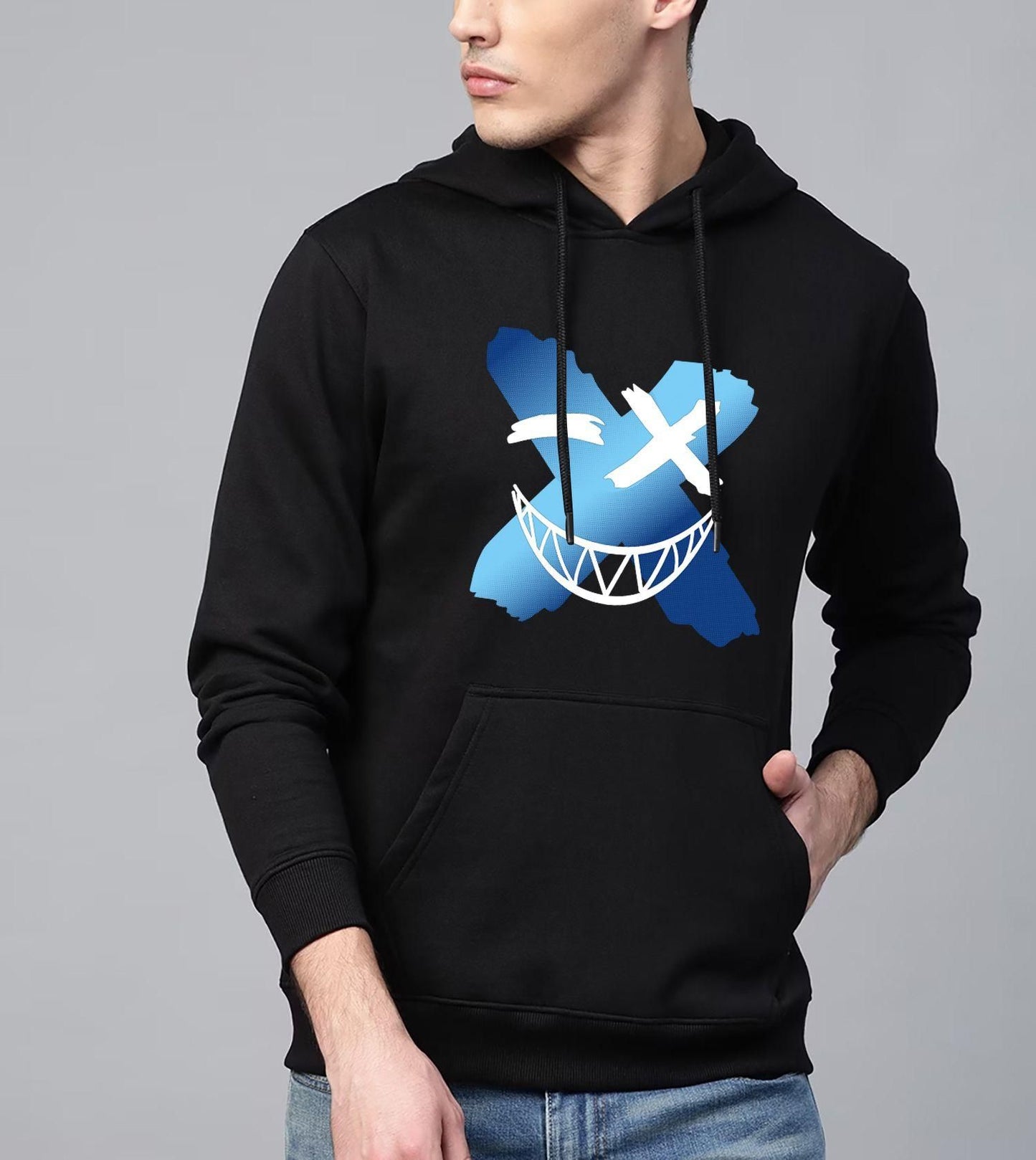 Men's Cotton Blend (Fleece) Oversized Graphic Print Hoodie