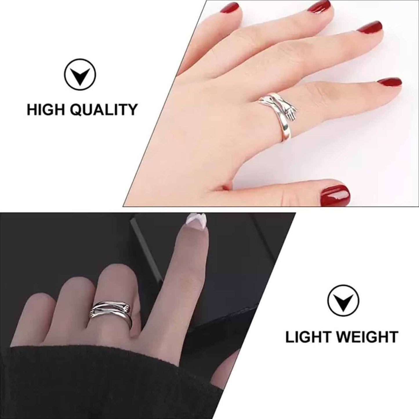 Hug Ring for men women boys girls Alloy Ring Silver Plated