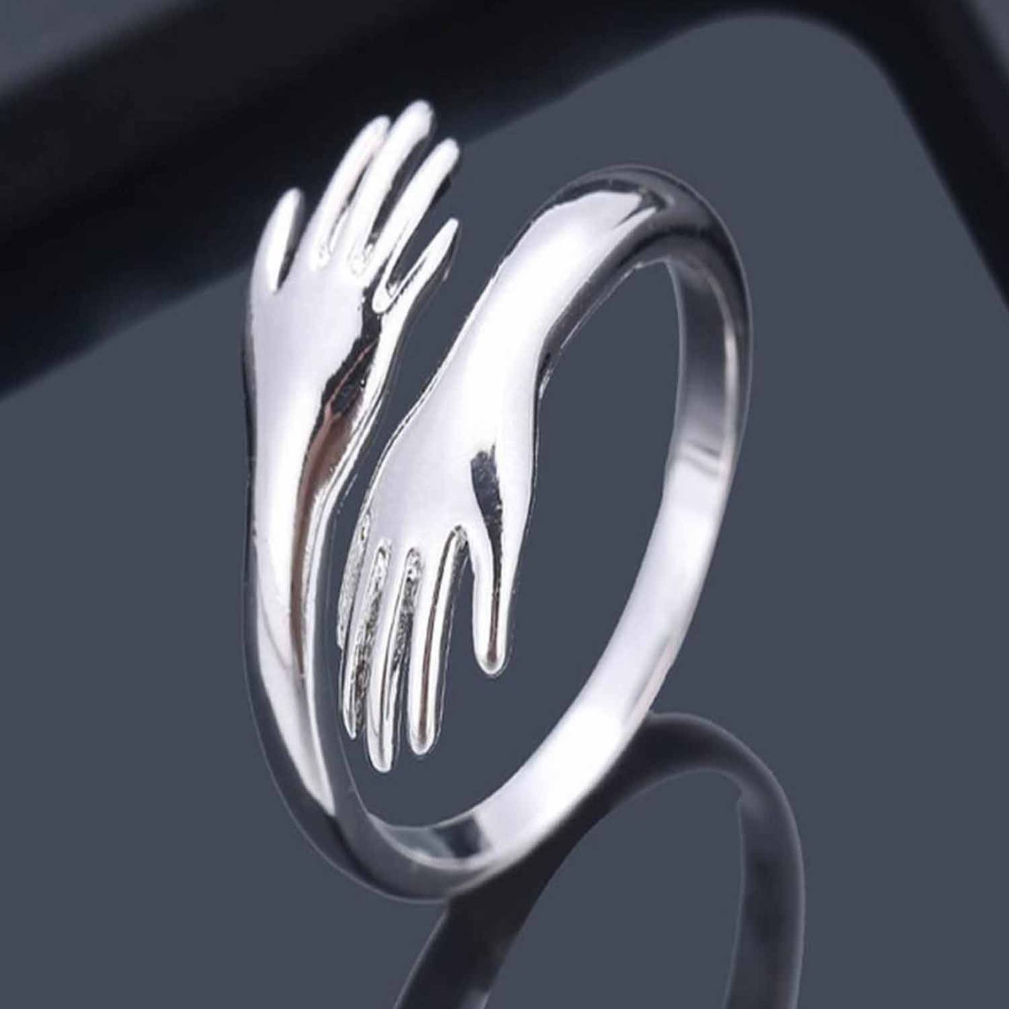 Hug Ring for men women boys girls Alloy Ring Silver Plated