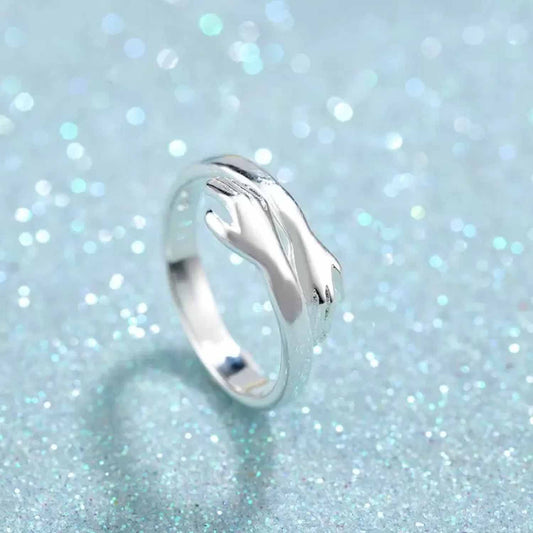 Hug Ring for men women boys girls Alloy Ring Silver Plated