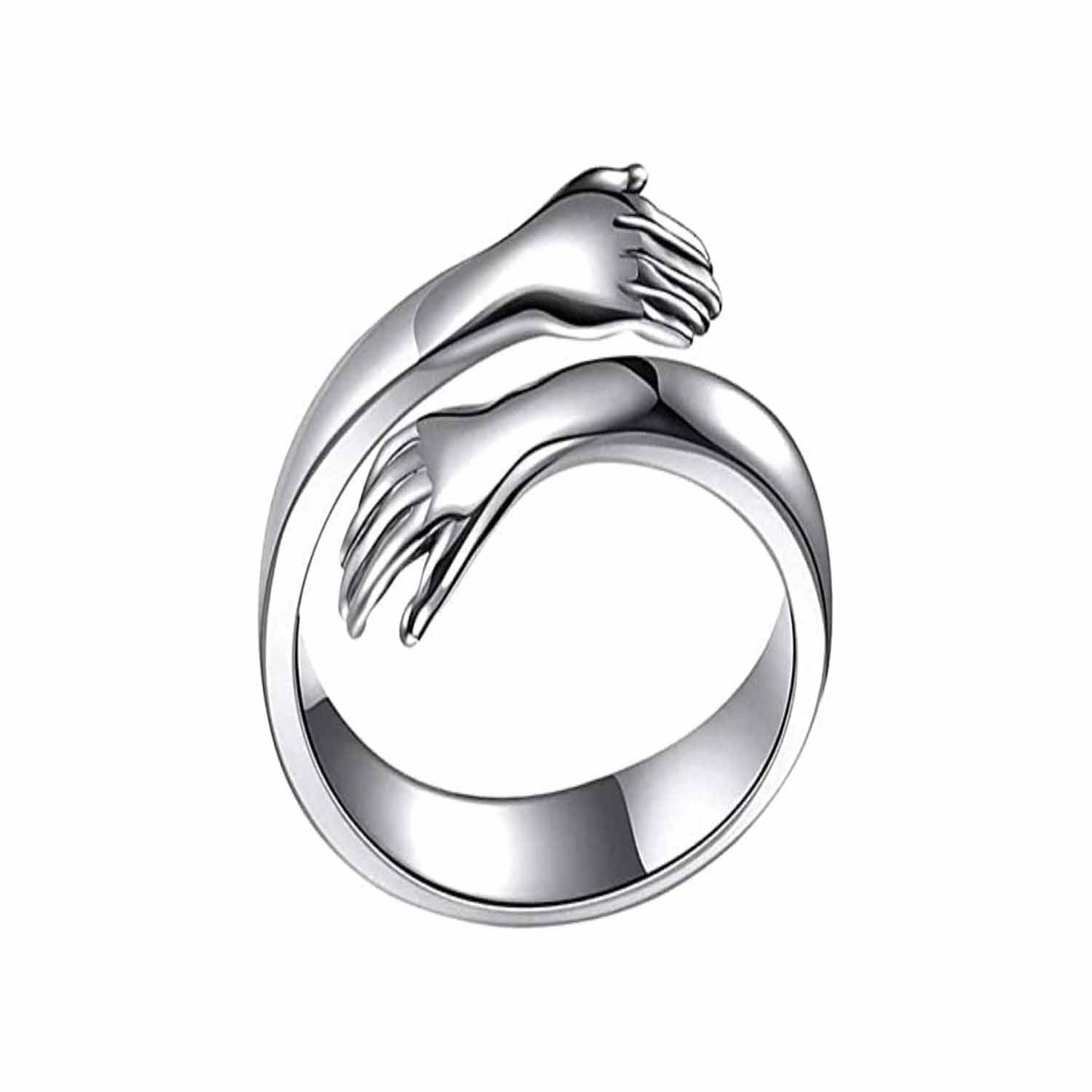 Hug Ring for men women boys girls Alloy Ring Silver Plated