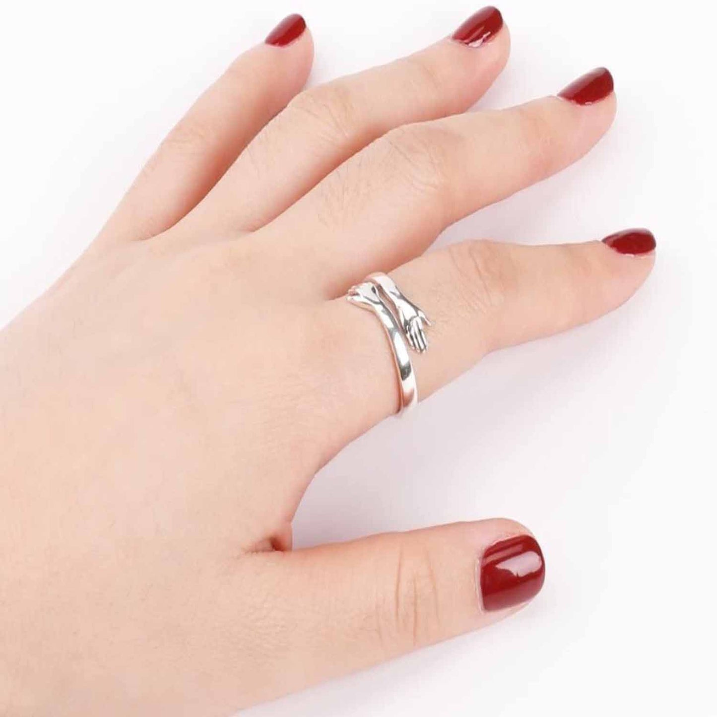 Hug Ring for men women boys girls Alloy Ring Silver Plated